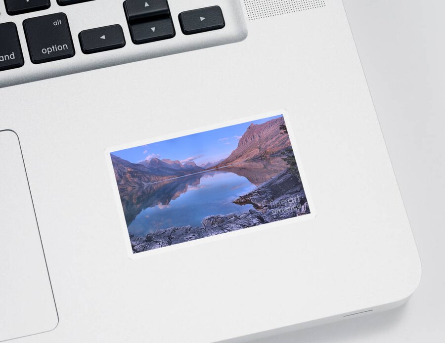 St Mary Sticker featuring the photograph Glacier St Mary Sunrise Panorama by Adam Jewell