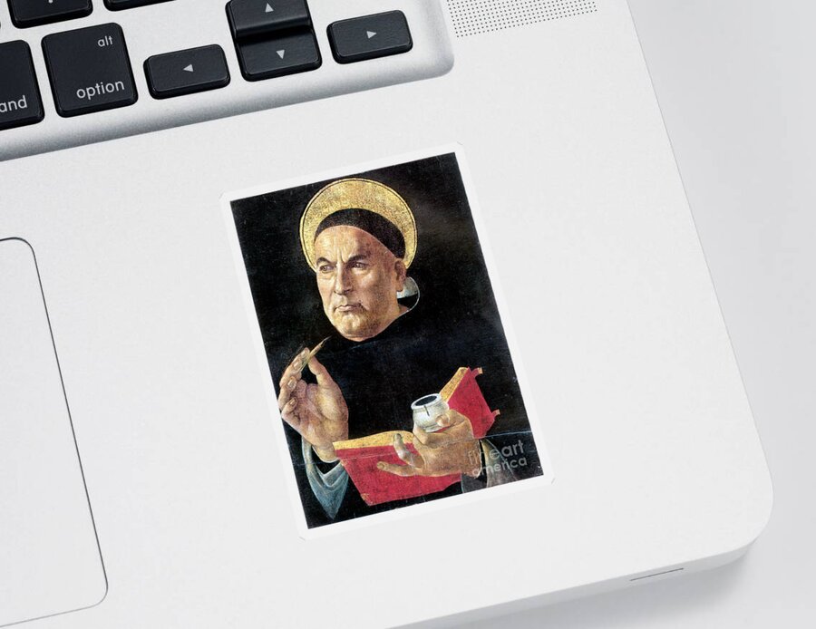 15th Century Sticker featuring the painting St. Thomas Aquinas by Attributed to Botticelli