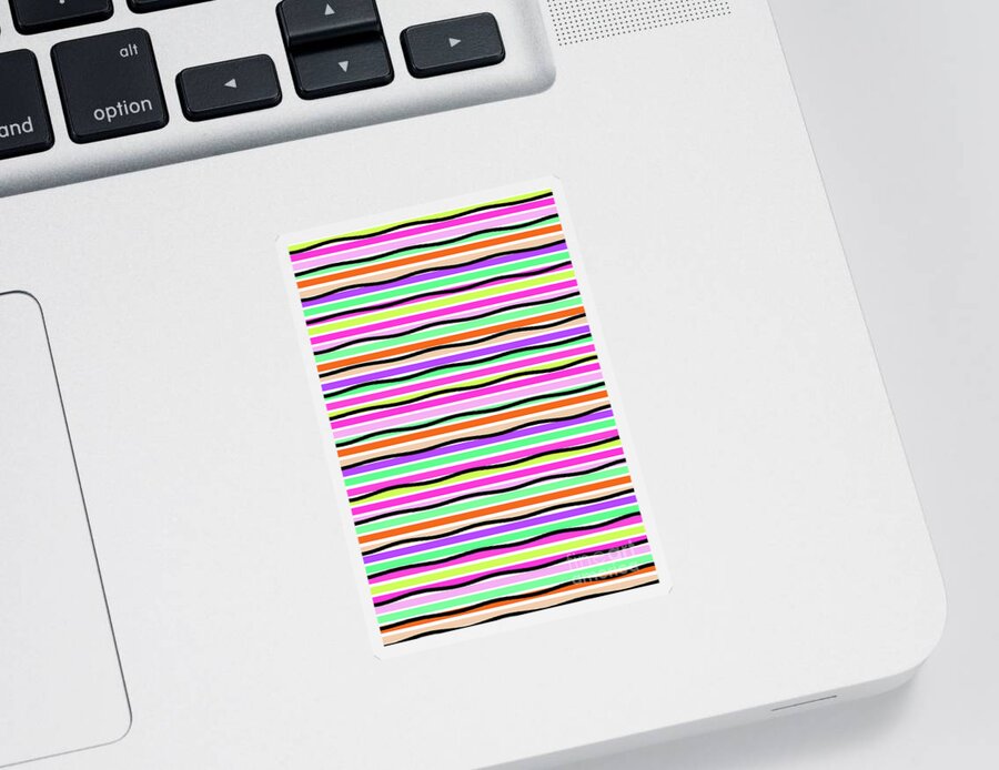 Stripes Sticker featuring the digital art Stripes by Louisa Knight