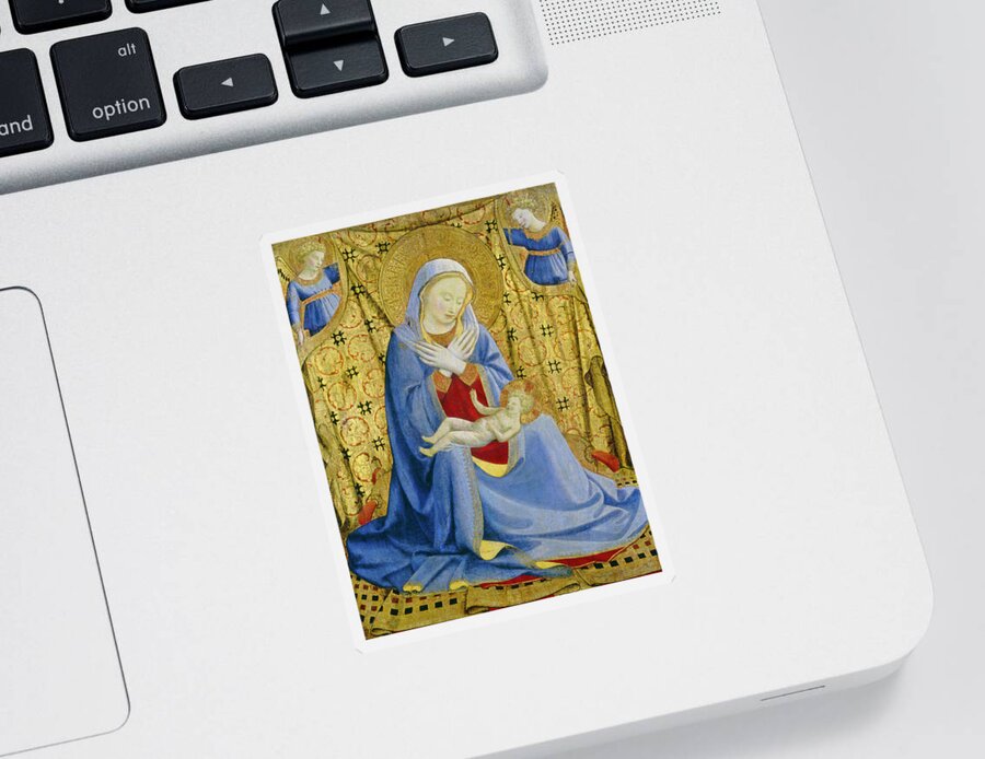 The Madonna Of Humility Sticker featuring the painting The Madonna of Humility #2 by Fra Angelico