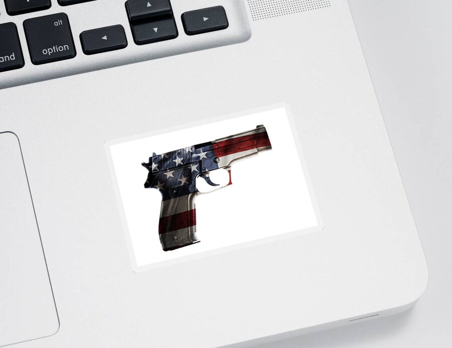 Firearm Sticker featuring the photograph USA gun #2 by Les Cunliffe