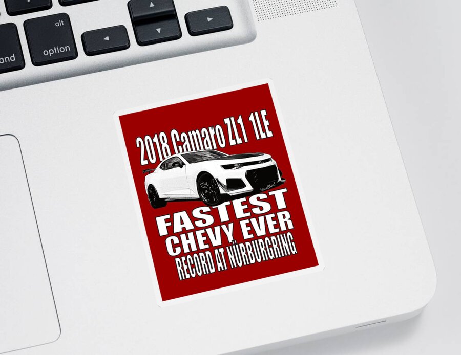 Chevy Sticker featuring the photograph 2018 Camaro ZL1 1LE by Chas Sinklier