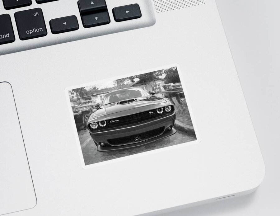 Dodge Sticker featuring the photograph 2018 Dodge Challenger 392 Hemi Scat Pack Shaker RT 004 by Rich Franco