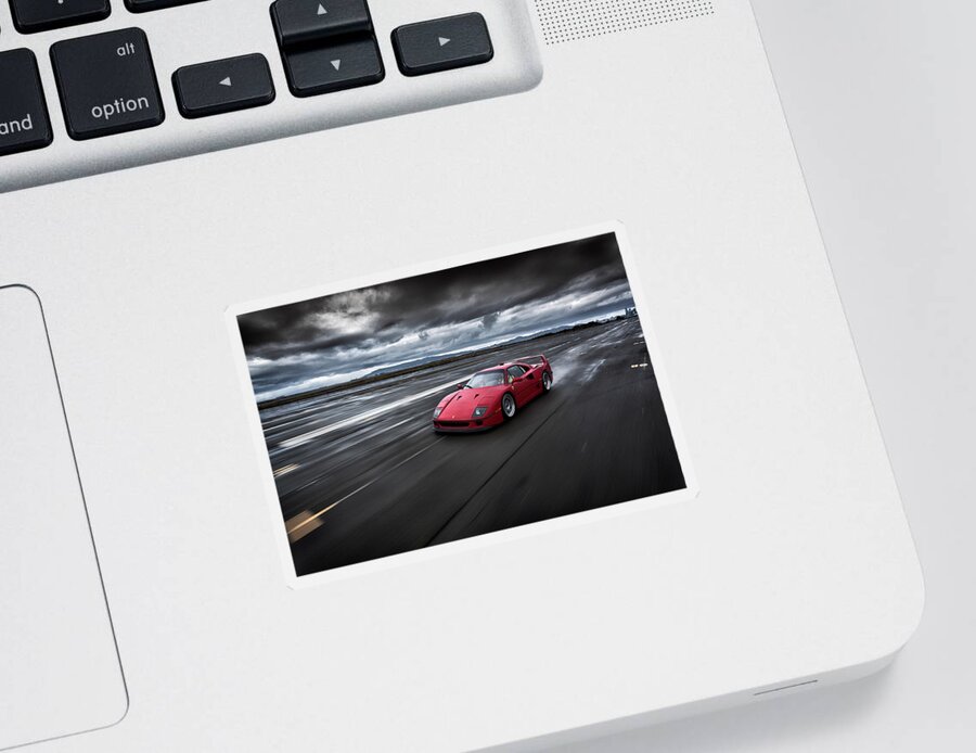 Ferrari Sticker featuring the photograph #Ferrari #F40 #Print #21 by ItzKirb Photography
