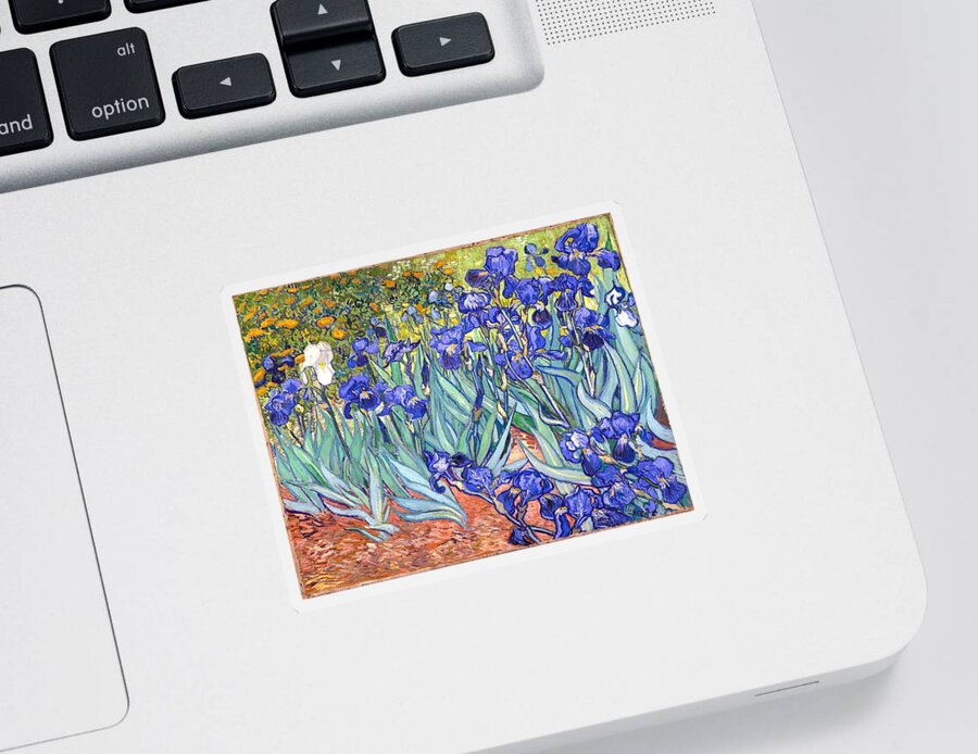 Van Gogh Sticker featuring the painting Irises #24 by Vincent Van Gogh
