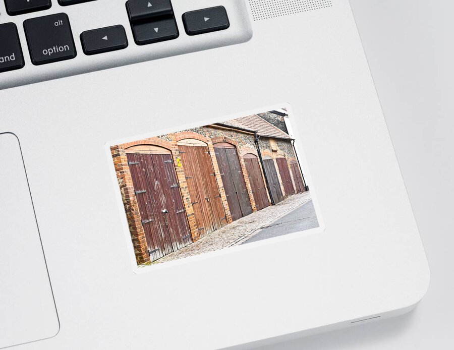 Architecture Sticker featuring the photograph Garage doors #3 by Tom Gowanlock