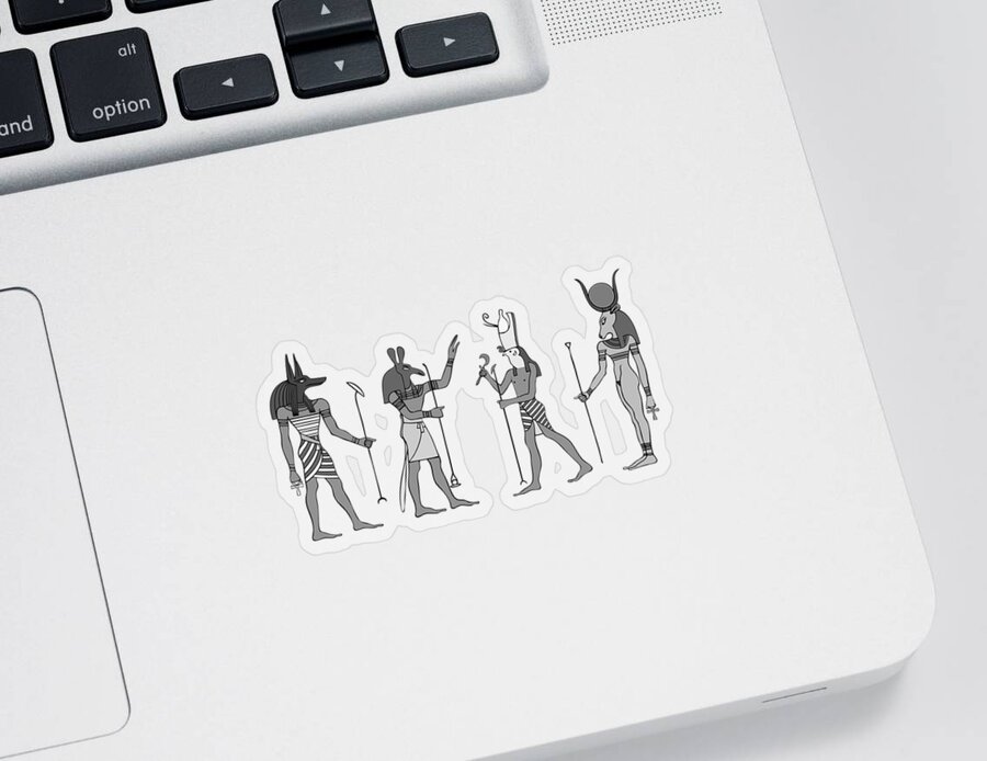 Mythology Sticker featuring the digital art Gods of ancient Egypt #3 by Michal Boubin
