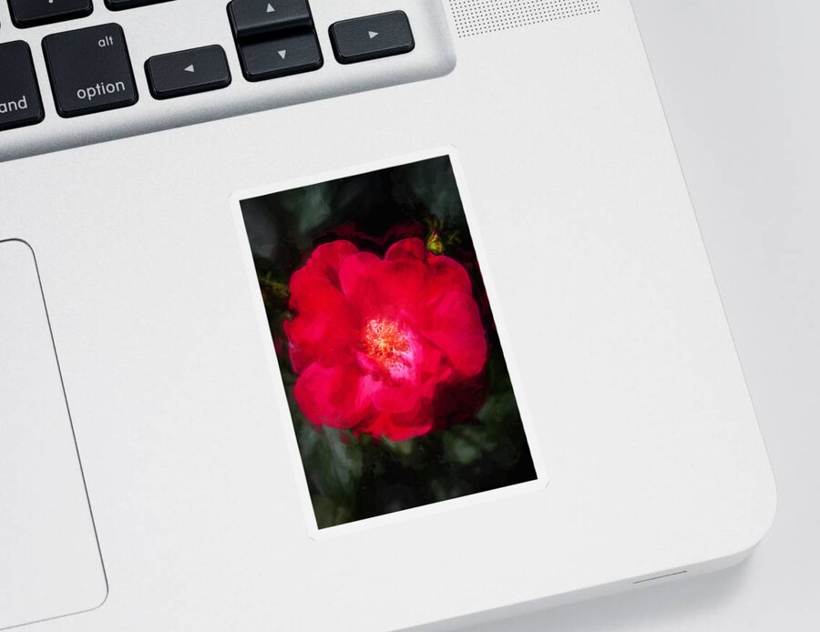 Roses Sticker featuring the photograph Knockout Roses Painted #3 by Rich Franco