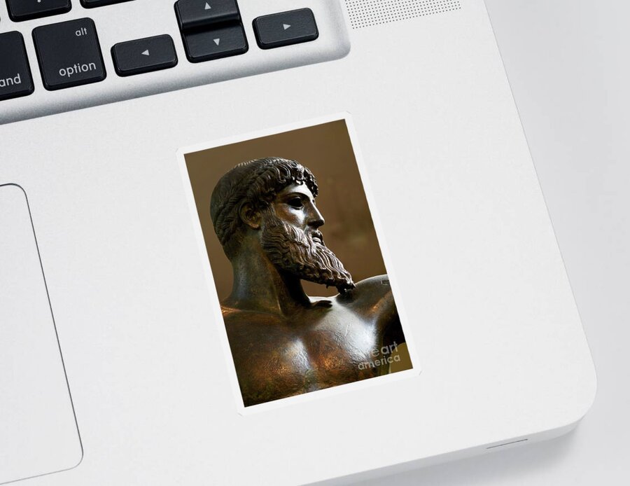 Poseidon Sticker featuring the photograph National Archaeology Museum, Athens by Vladi Alon