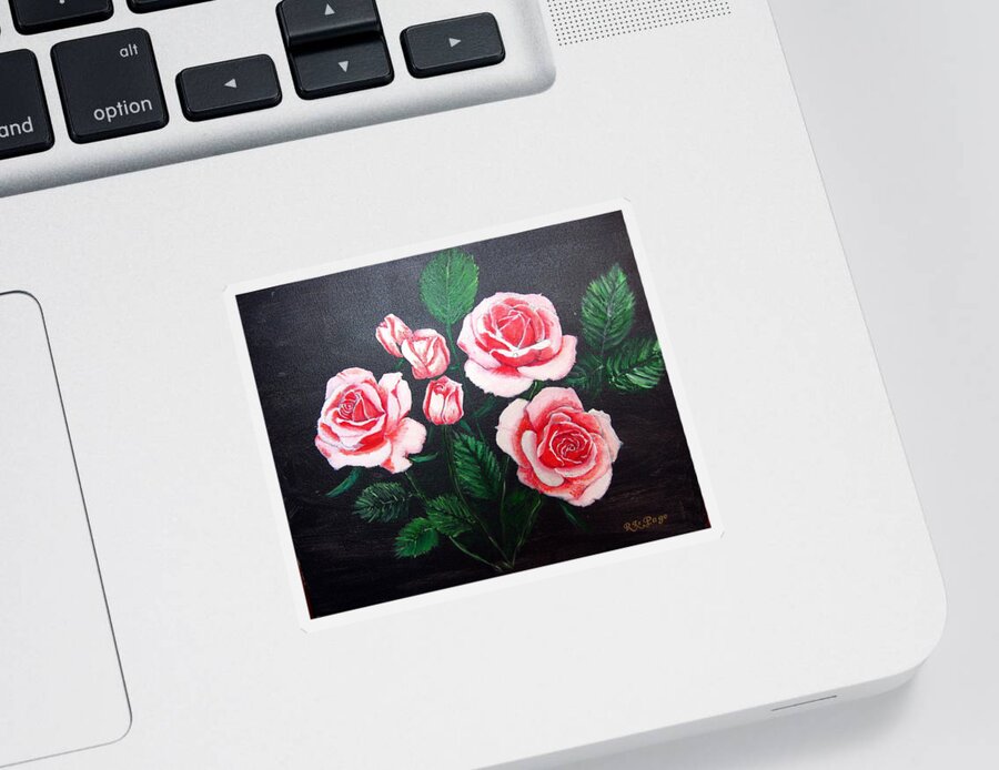 Roses Sticker featuring the painting 3 Roses by Richard Le Page