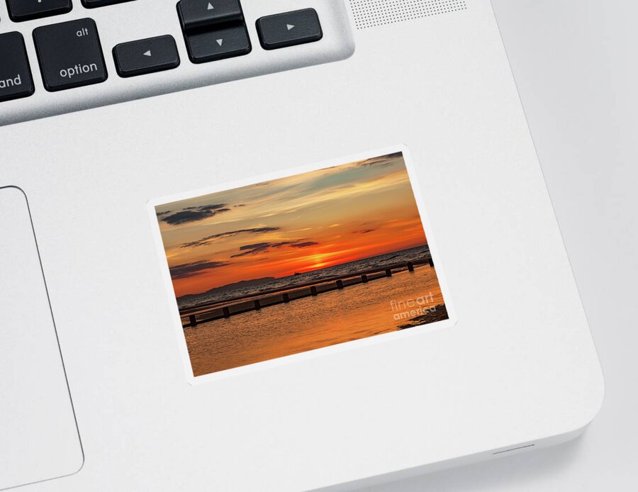 Sunset Sticker featuring the photograph Sunset Seascape #3 by Adrian Evans