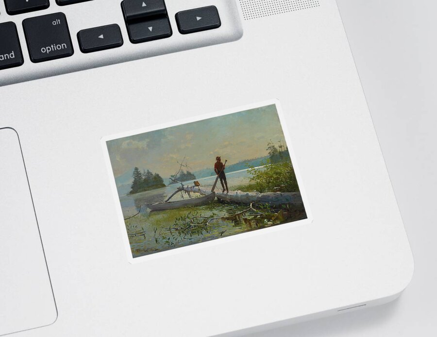 Winslow Homer Sticker featuring the painting The Trapper by Winslow Homer