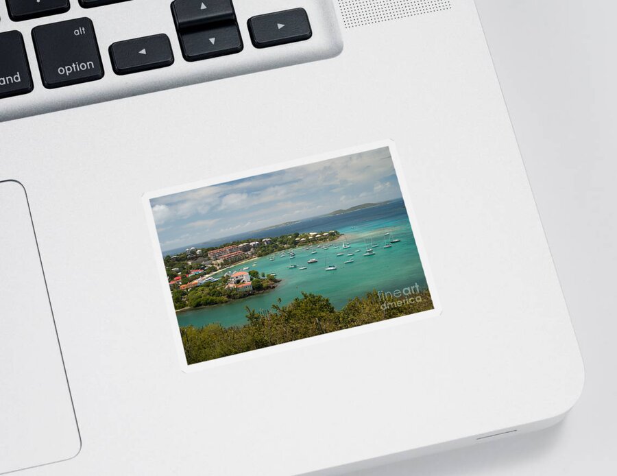 Virgin Islands Sticker featuring the photograph Cruz Bay on St John - US Virgin Island #4 by Anthony Totah