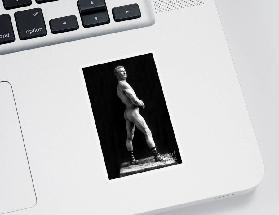 Erotica Sticker featuring the photograph Eugen Sandow, Father Of Modern #4 by Science Source