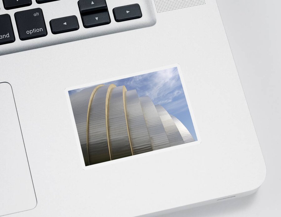 Abstract Building Sticker featuring the photograph Kauffman Center for Performing Arts by Mike McGlothlen