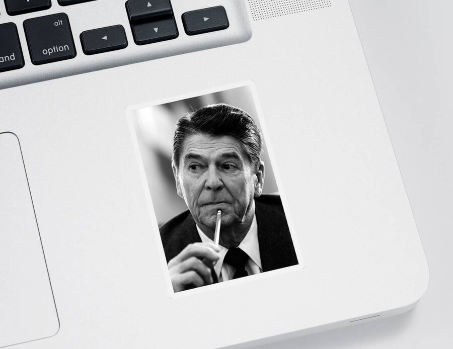 Gop Sticker featuring the photograph President Ronald Reagan - Three by War Is Hell Store