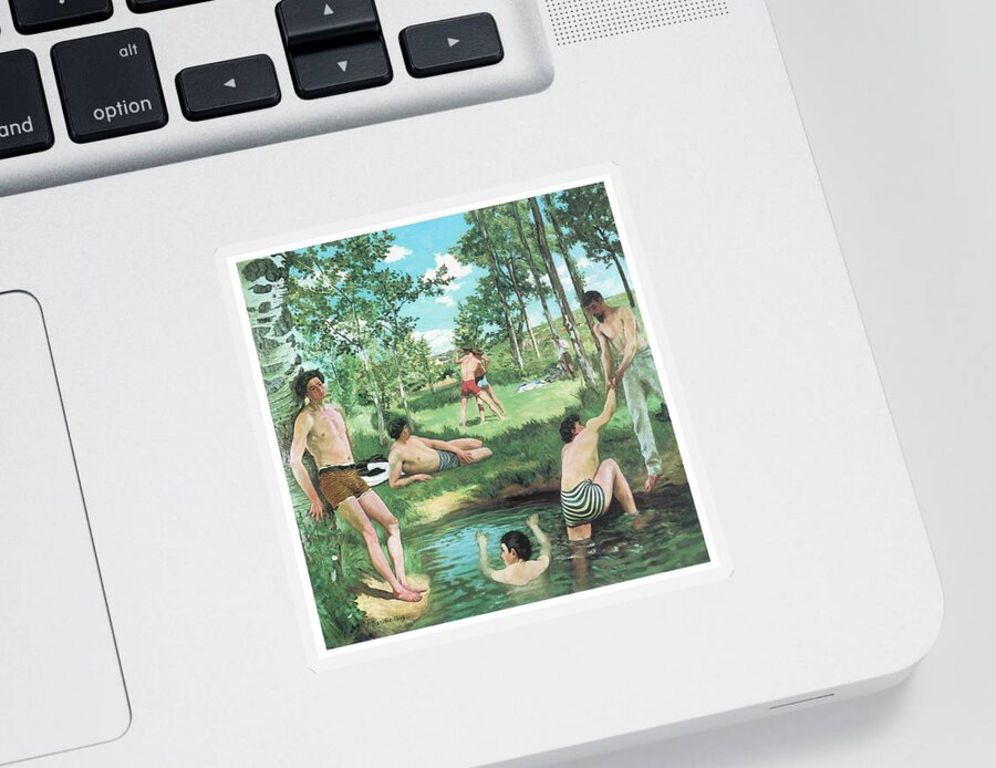 Summer Scene Sticker featuring the painting Summer Scene by Frederic Bazille