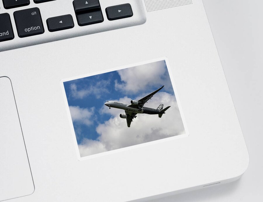Transportation Sticker featuring the photograph Airbus A350 #5 by Shirley Mitchell