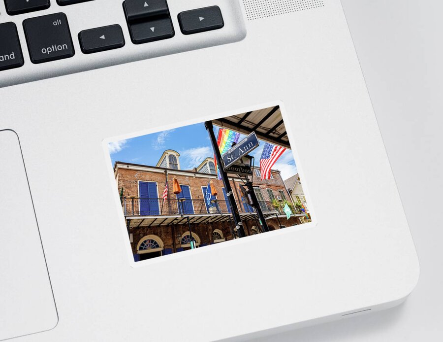 Bourbon Street Sticker featuring the photograph French Quarter Cityscape #5 by Raul Rodriguez