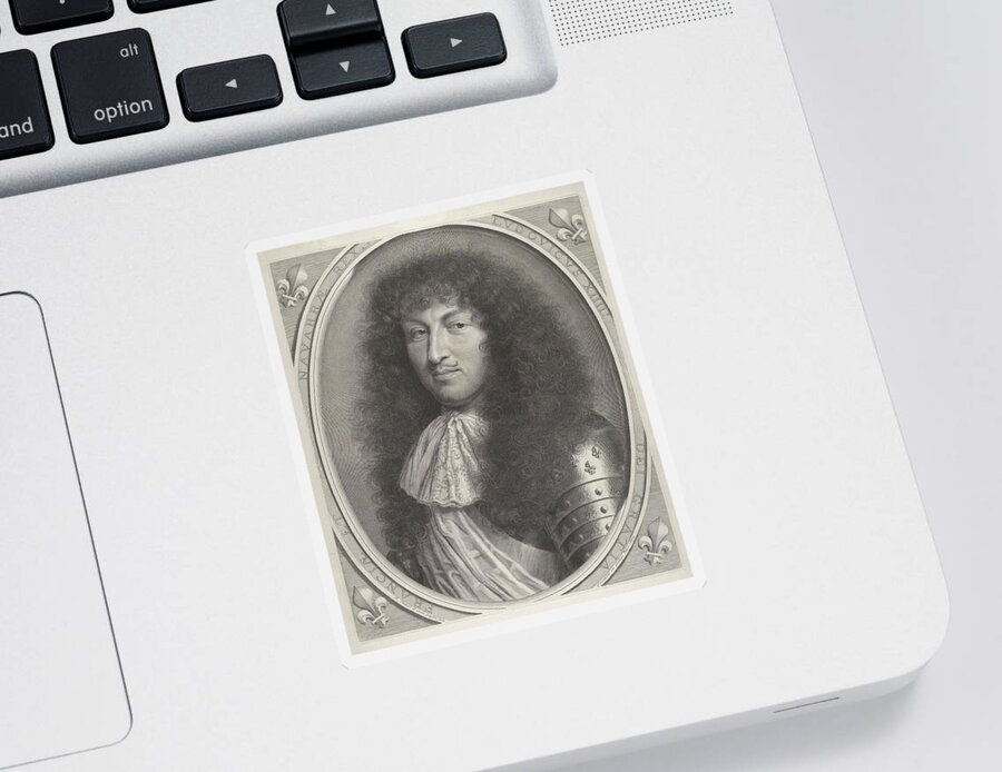 Robert Nanteuil Sticker featuring the drawing Louis XIV #10 by Robert Nanteuil