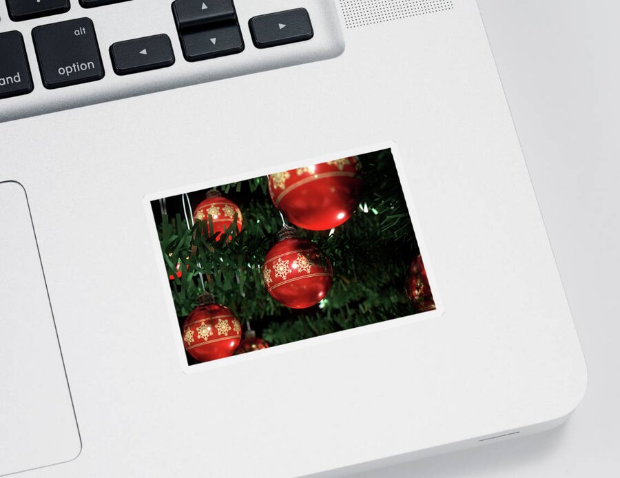 Adornment Sticker featuring the digital art Christmas Baubels In A Tree #9 by Allan Swart