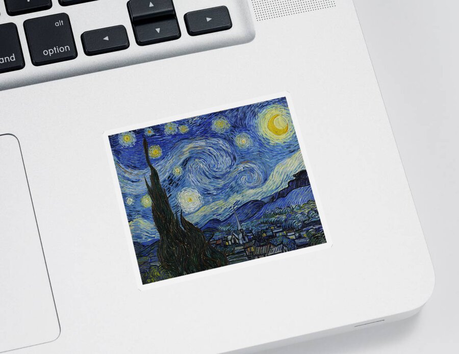 Starry Night Sticker featuring the painting The Starry Night #20 by Vincent van Gogh