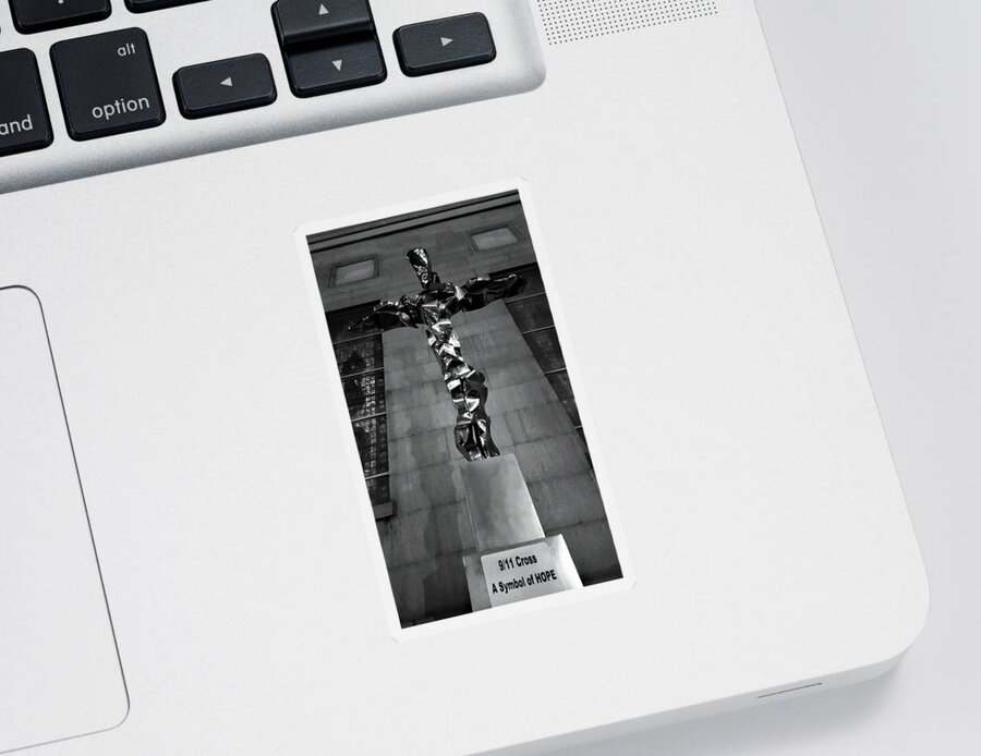 Architecture Sticker featuring the photograph 911 Cross by Rob Hans