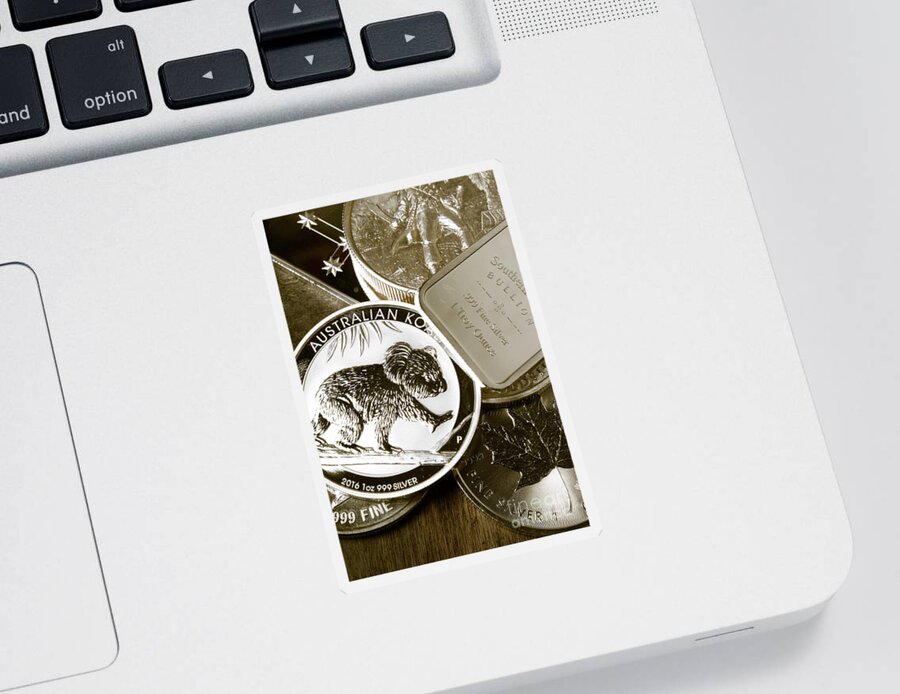 Money Sticker featuring the photograph 999 Silver Mint by Jorgo Photography