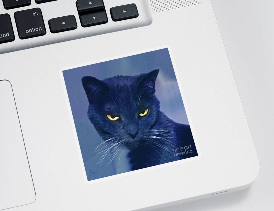 Sinister Sticker featuring the photograph A Cat's Dark Night by Gabriele Pomykaj