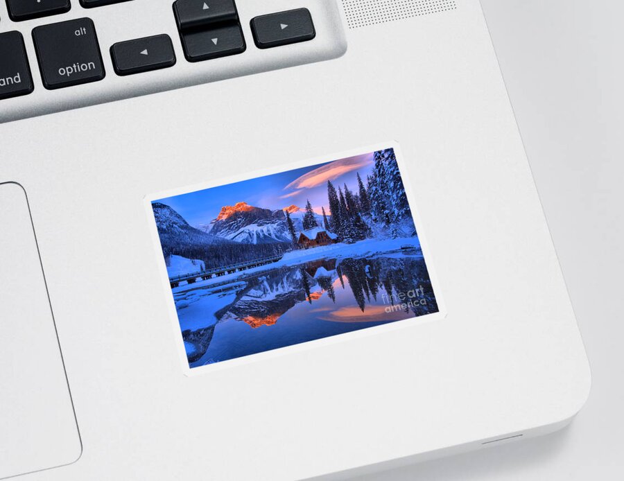 Emerald Lake Sticker featuring the photograph A Dash of Sunset Color by Adam Jewell