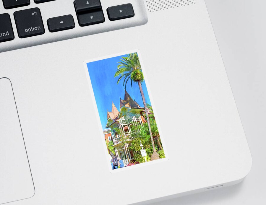 Magic Kingdom Sticker featuring the photograph A Day in Adventureland by Mark Andrew Thomas