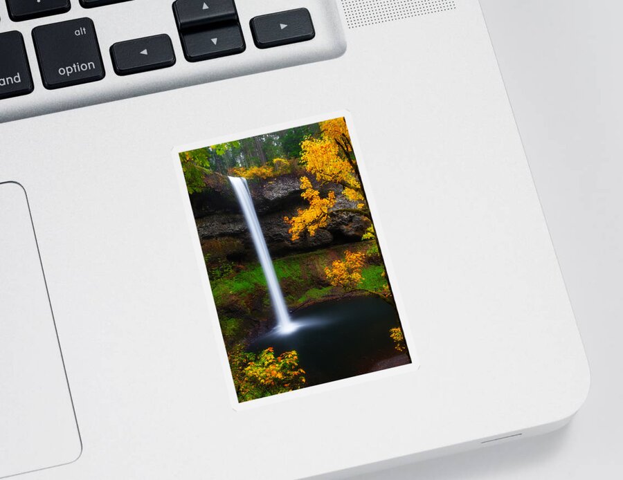 Waterfall Sticker featuring the photograph A Moment of Silence by Darren White
