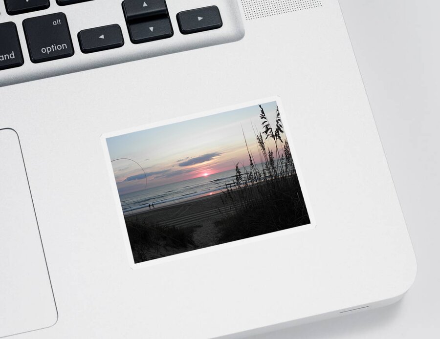 Sunrise Sticker featuring the photograph A Morning Stroll At Sunrise by Kim Galluzzo