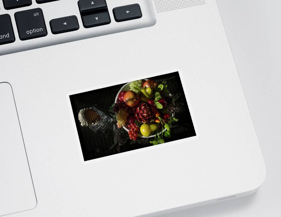 Chiaroscuro Sticker featuring the photograph A Plate of Fruits by Yvonne Wright