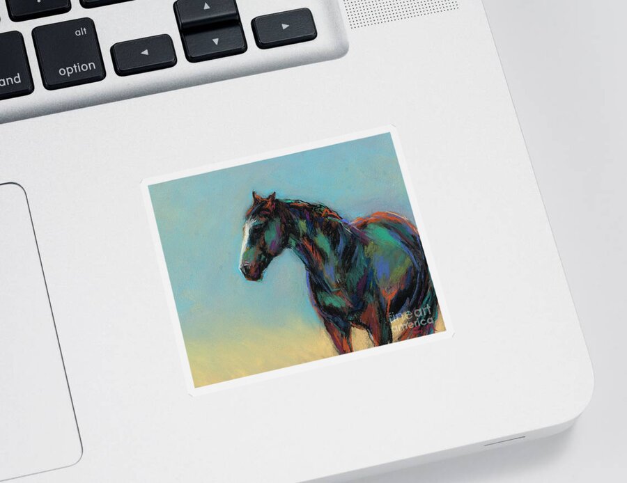 Equine Art Sticker featuring the pastel A Soft Breeze by Frances Marino