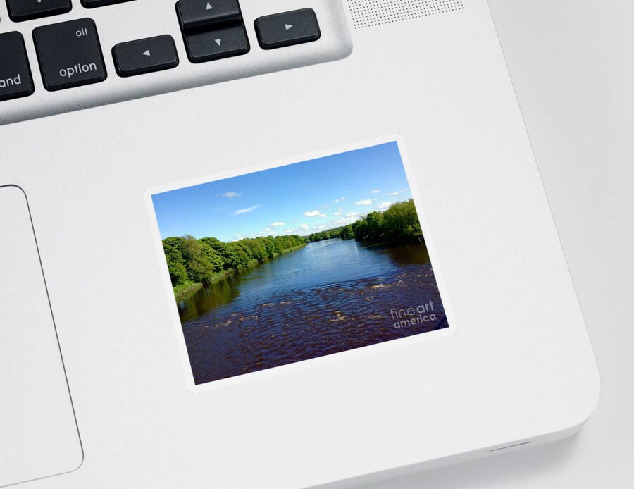 The River Ribble Sticker featuring the photograph A View of The River Ribble 2 by Joan-Violet Stretch