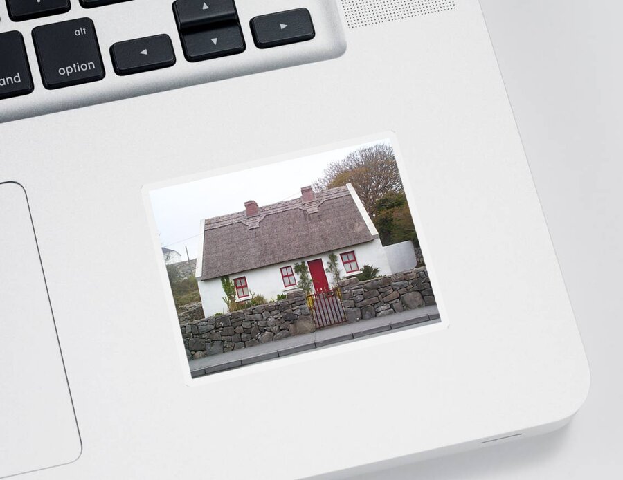 Ireland Sticker featuring the photograph A Wee Small Cottage by Charles Kraus