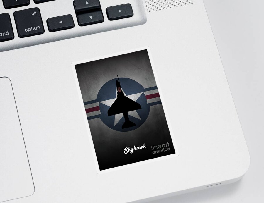 A4 Skyhawk Sticker featuring the digital art A4 Skyhawk US Navy by Airpower Art