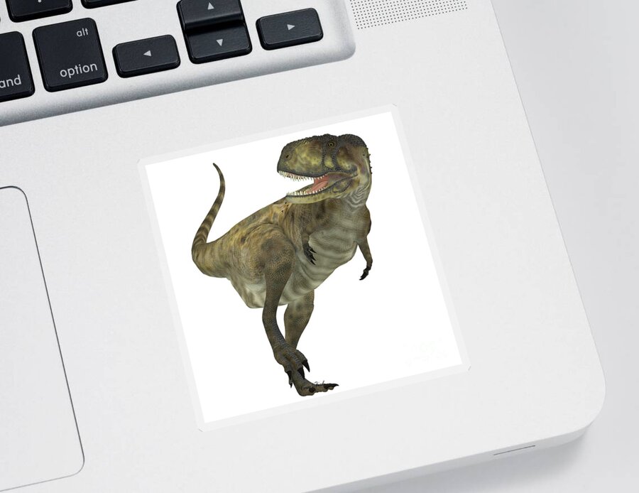 Abelisaurus Sticker featuring the painting Abelisaurus Predator by Corey Ford