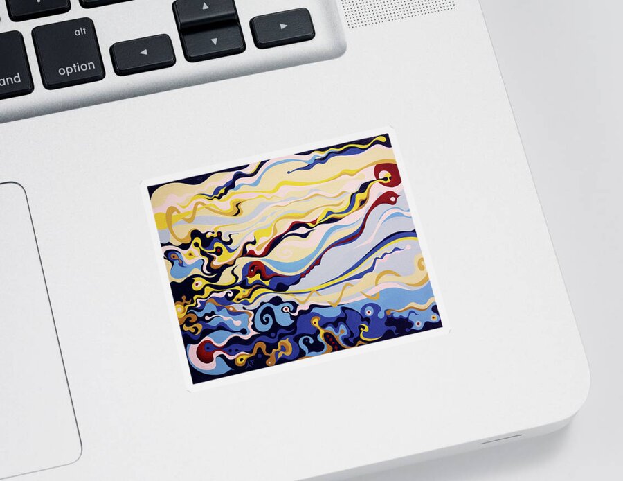 Abstract Sticker featuring the painting Above and Beyond by Amy Ferrari