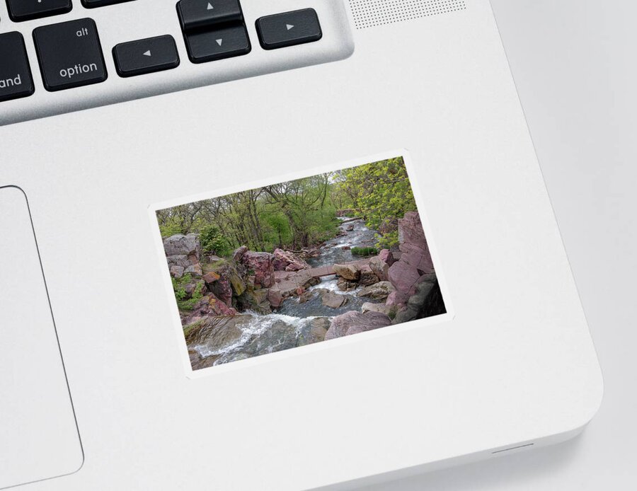 Pipestone National Monument Sticker featuring the photograph Above Winnewissa Falls 2 by Greni Graph