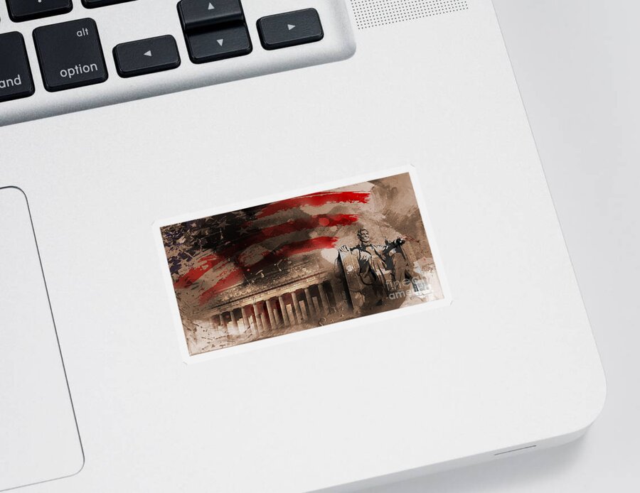 American Sticker featuring the painting Abraham Lincoln by Gull G