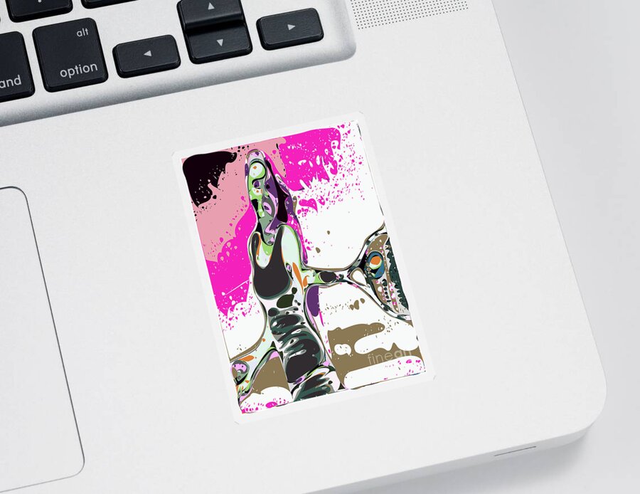  Tennis Sticker featuring the digital art Abstract Female Tennis Player by Chris Butler