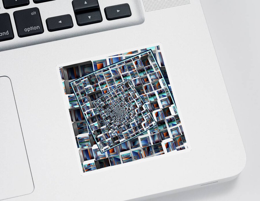 Droste Effect Sticker featuring the digital art Abstract Infinity by Phil Perkins