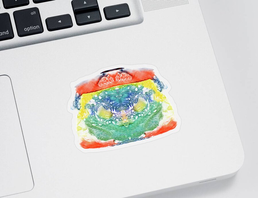 Abstract Sticker featuring the painting Abstract watercolors splatters, splinter, blotches, blots and bl by Michal Boubin
