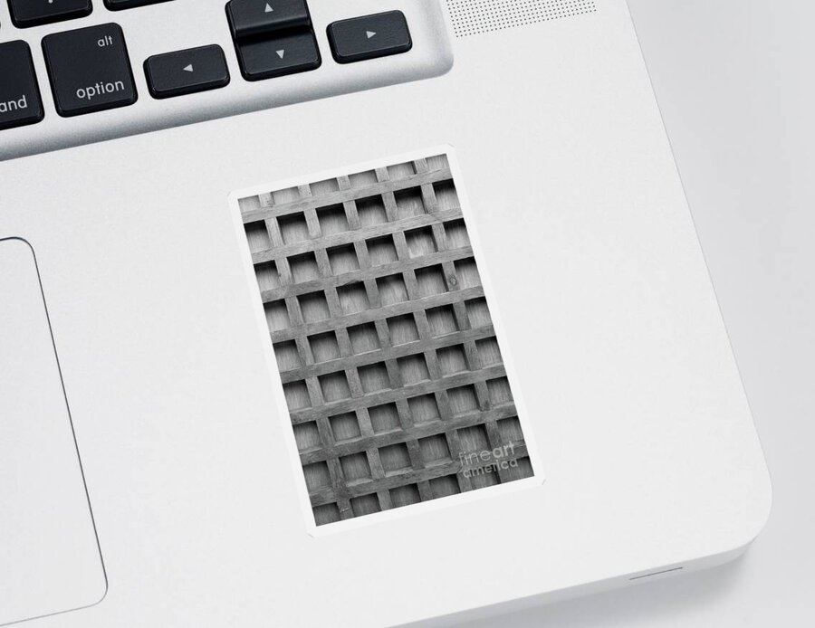 Grid Sticker featuring the photograph Abstract wooden grid pattern by Edward Fielding