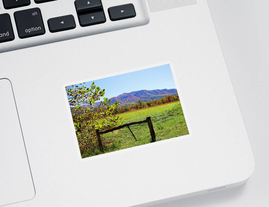 Appalachia Sticker featuring the photograph Across the Meadow - Cades Cove by HH Photography of Florida