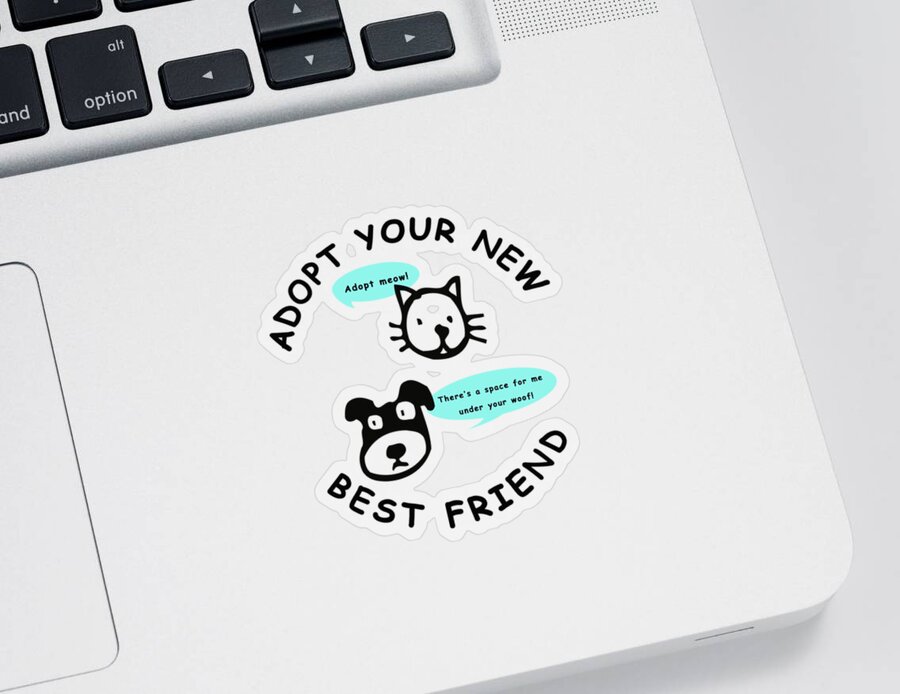 Adopt Sticker featuring the digital art Adopt Your New Best Friend by David G Paul