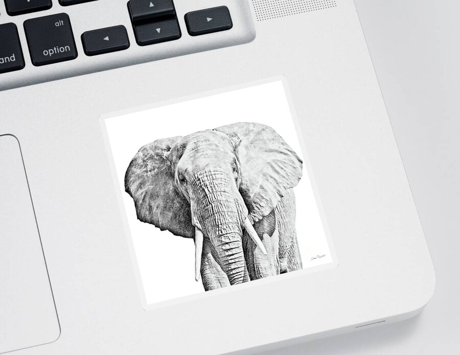 Safari Sticker featuring the digital art African Safari B by Jean Plout