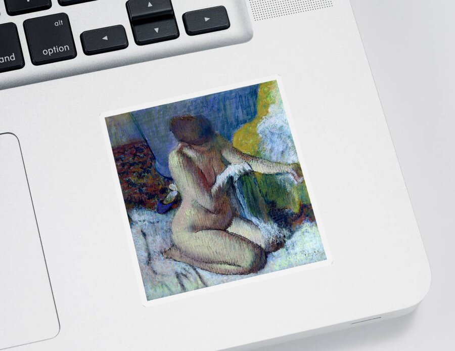 After Sticker featuring the painting After the Bath by Edgar Degas